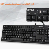 Teclado Con Cable Usb Mt-k815 Español Con Hub Usb - Meetion Color Del Teclado Negro Idioma Español Latinoamérica