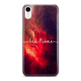 Capa De Celular Universo Vermelho Galáxia Com Nome