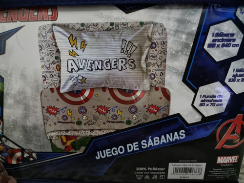 Juego De Sábanas 1.5 Plaza Y Media Avengers Vengadores