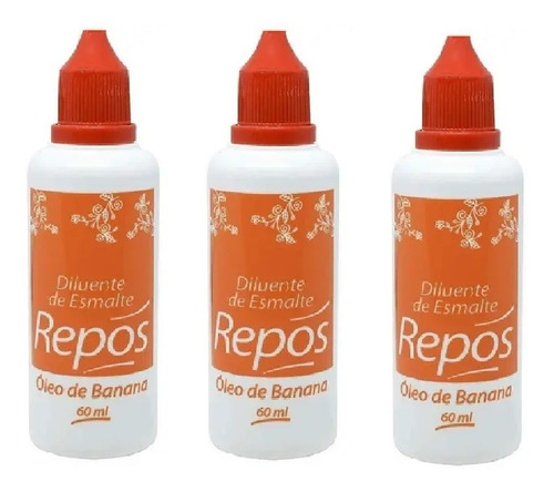 Repos Diluente De Esmalte Óleo De Banana Kit 3un De 60ml