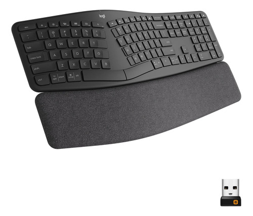 Teclado S/ Fio Logitech Ergo K860 Usb Bluetooth Ergonômico