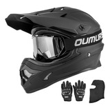 Oumurs Casco De Motocross Para Adultos Con Gafas, Guantes Y