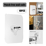 10 Tornillos De Pared Adhesivos For Colgar Clavos, Gancho D