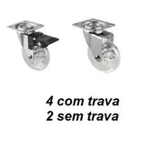 6 Rodinha Rodízio Roda Reforçada Moveis Pesados 240kg 50mm