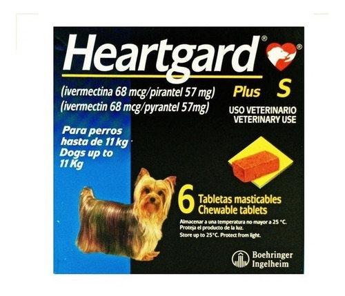 Heartgard Plus S, Tabs Masticables Para Perro De Hasta 11 Kg