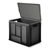 Caja Grande De Plástico C/ Tapa Con Bisagra 6443b 60x40x43cm