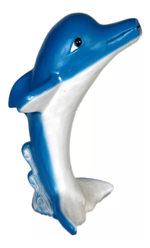 Estátua Cascata Golfinho Pequeno Para Piscina  Cor: Azul 