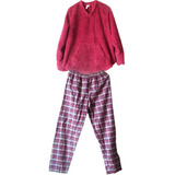 $ Pijama Mujer Vintage Sudadera Peluche Y Pantalón Franela.