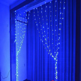 Cascada Cortina De Luz 320 Leds 2.20 Mts X 1.60 Mts Azul