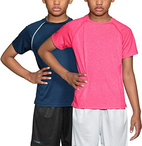 Tsla Kids Youth Running Shirts, Cool Dry