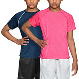 Tsla Kids Youth Running Shirts, Cool Dry