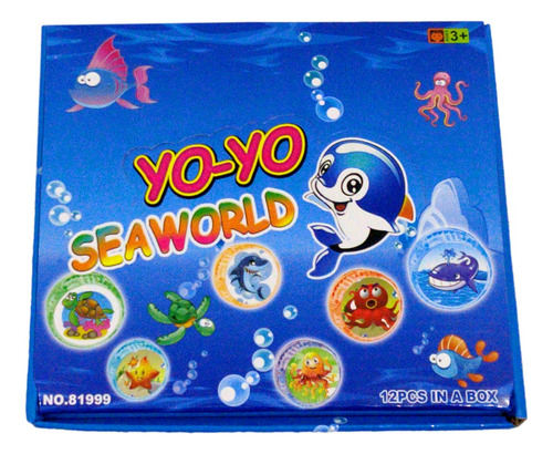 Pack 12 Yo-yo Seaworld Con Luces Juguete Diversion 1781-1