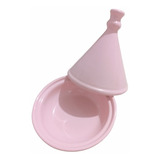 Saleiro Marroquino Ou Tagine De Porcelana (rosa Liso)