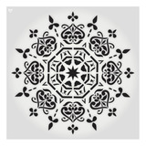 Stencil Mandala Pintura E Textura 60x60cm - Moldes Vazados