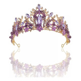 Corona Purple Dorada, Para Novia, Xv Años, Princesas