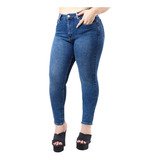 Jeans Mezclilla Curvy Skinny Azul Marino Liso Dama Pkm528