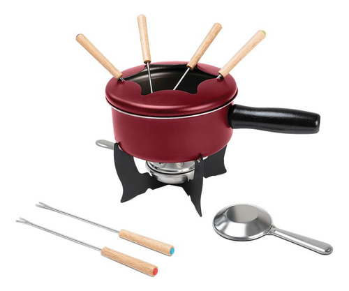 Conjunto Para Fondue Brinox 10 Peças Vermelho Borgonha