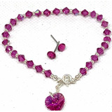 Aro Par Cristal Swarovski Incluye Pulsera Corazon Swarovski