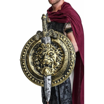 Escudo Y Espada De Vikingo Medieval Gladiador Cruzadas