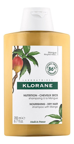 Klorane Shampoo Manteca De Mango Nutrición Flexibilidad Cabello Seco Mangue 200ml