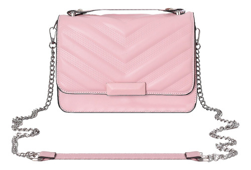 Cartera De Mujer Rosa Eco Cuero Con Billetera Luminares