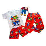 Pijama De Mario Bros Y Luigi Para Niño 2 Piezas Super Mario