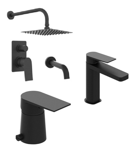 Combo Grifería Hidromet Raptor Ducha Emb + Lav + Bidet Negro