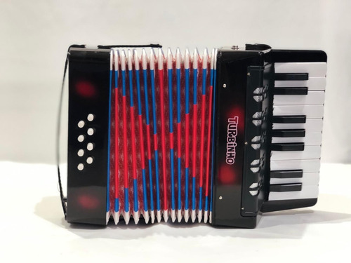 Mini Acordeon Infantil Sanfona Turbinho Gaita 8 Baixos 17tc