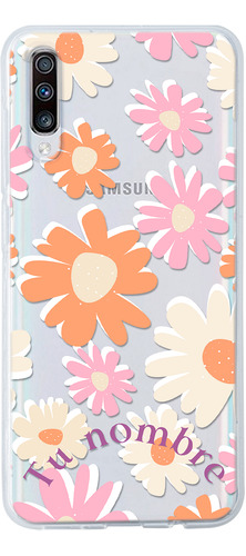 Funda Para Galaxy Para Mujer Flores Margaritas Tu Nombre