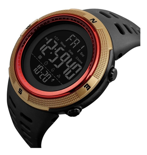 Reloj Digital Deportivo Sumergible Skmei 1251 Color Oro Rojo
