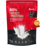 Whey Concentrado 80% Whey Protein - Growth Supplements Sabor Chocolate Com Morango