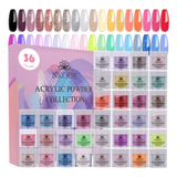 Nkooe Juego De Polvos De Uñas Acrílicos De 36 Colores, Po.