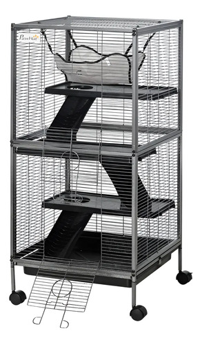 Jaula Casa Hamster Raton Cuyo Huron Roedores De 4 Pisos
