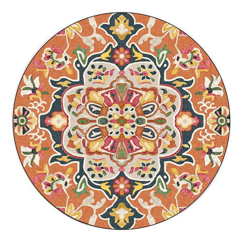 Alfombras Redondas De La Serie Europea Mandala Flower Para H