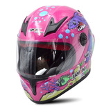 Casco Integral Transp Infantil Niño Niña Dot Rosa Tiburon