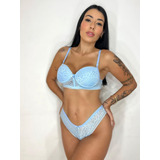 3 Conjunto Sutia Com Bojo Calcinha Renda Atacado Moda Intima