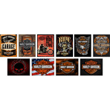 Carteles Bar Harley Davidson Hd Colección Metálicos Motos