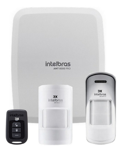 Kit Alarme Intelbras Amt 8000 Pro Wifi Sensor Pet Int. Ext.