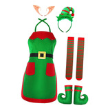 Delantal De Elfo, Conjunto De Disfraz De Navidad, Ropa