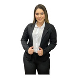 Conjunto Calça E Blazer Terninho Feminino Two Way Elastano