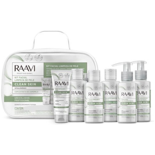 Kit Limpeza Do Rosto Clean Skin Raavi 6 Produtos Iniciante