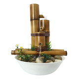 Fonte Água Decorativa Bambu Cascata 3 Quedas Harmonia