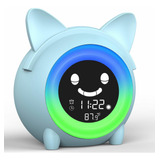 Reloj Despertador Digital Para Niños Usb Usaoshop Azul