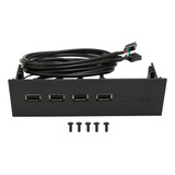 Panel Frontal Usb 2.0 De 4 Puertos, Hub Usb2.0 De 5.25 Pulga