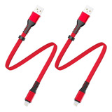 Cable Iluminacion Corto Paquete 2 Cables Carga Usb 1 Pie Par