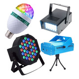 Super Kit Iluminação De Luz Led Festa Boate Globo Strobo