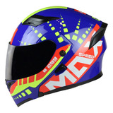 Casco Abatible De Moto Edge Helmets Maxspeed Certificado Dot Color Azul/rojo Tamaño Del Casco L