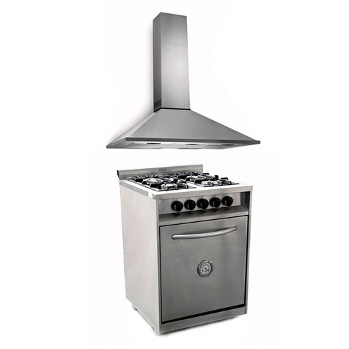 Combo Cocina 55cm Horno 5 Moldes + Campana Piramide 60cm Tst