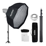 Softbox Bowens Octagonal 120cm Godox Com Grid + Tripé 2,6m