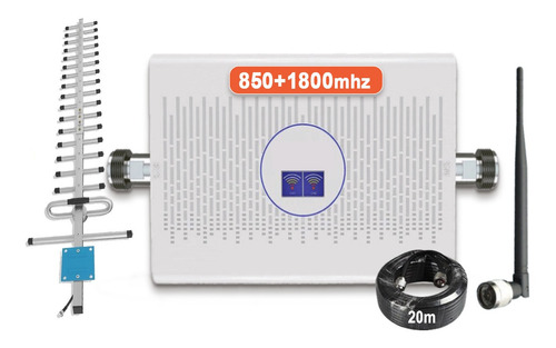 Kit Repetidor Celular 850+1800mhz Dualband 70db Antena 20dbi